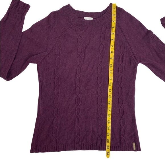 Columbia Womens Sweater Purple Long Sleeve Crew Neck Chunky Cable Knit Small S - Picture 8 of 9